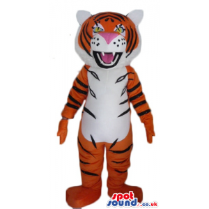 Tiger with yellow eyes, pink tongue and sharp teeth - Custom