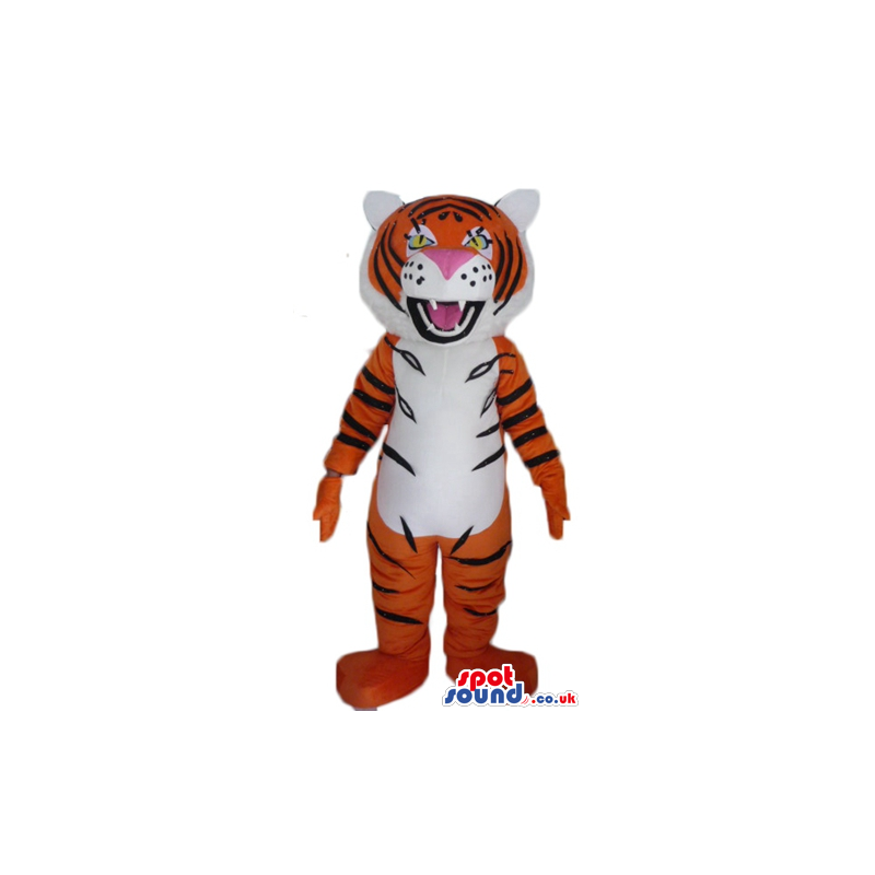 Tiger with yellow eyes, pink tongue and sharp teeth - Custom