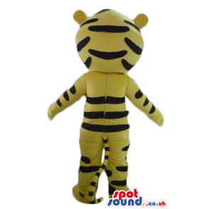 Mascot costume of a tiger with pink face and belly - Custom