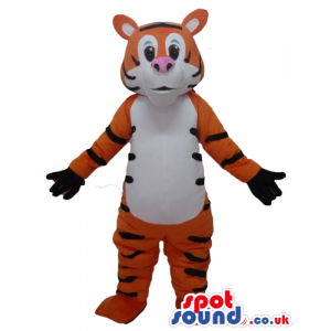 Mascot costume of a tiger with black hands - Custom Mascots