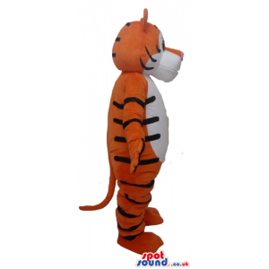 Mascot costume of a tiger with black hands - Custom Mascots