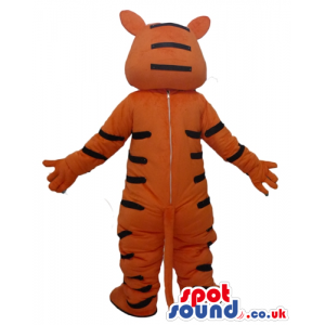 Mascot costume of a tiger with black hands - Custom Mascots