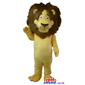 Beige lion with lots of brown hair - Custom Mascots