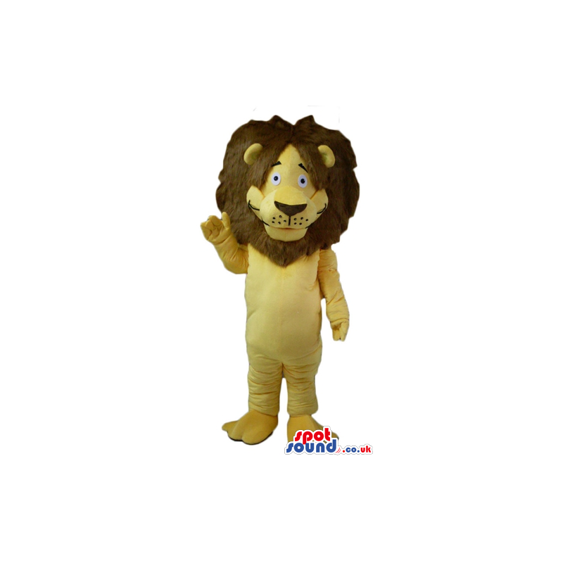 Beige lion with lots of brown hair - Custom Mascots