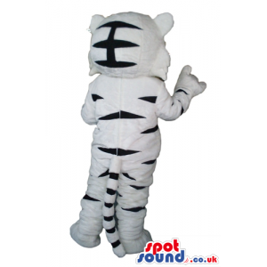 Black and white tiger with big round light blue eyes - Custom