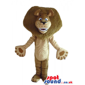 Brown lion with lots of brown hair and big paws - Custom Mascots