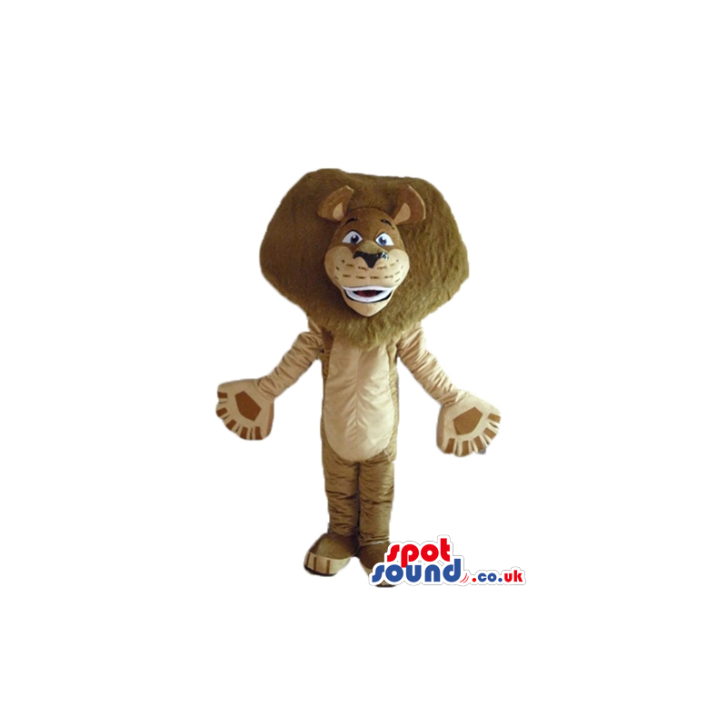 Brown lion with lots of brown hair and big paws - Custom Mascots