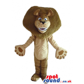 Brown lion with lots of brown hair and big paws - Custom Mascots