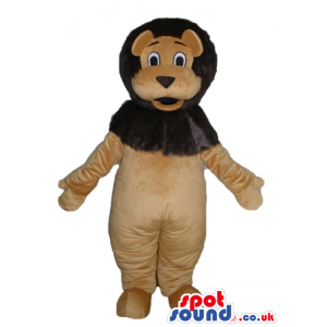 Fat brown lion with lots of brown hair - Custom Mascots