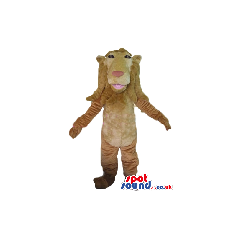 Beige lion with pink nose - your mascot in a box! - Custom