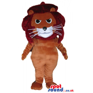 Brown lion with long moustaches and big eyes - Custom Mascots