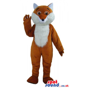 Mascot costume of a brown and white fox - Custom Mascots