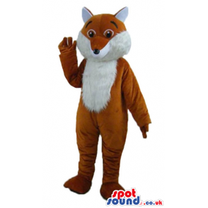 Mascot costume of a brown and white fox - Custom Mascots