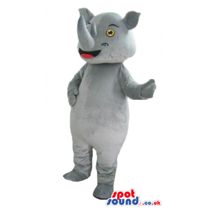Grey elephant with open mouth and small yellow eyes - Custom