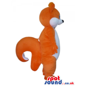 Brown and white squirrel with long front teeth - Custom Mascots