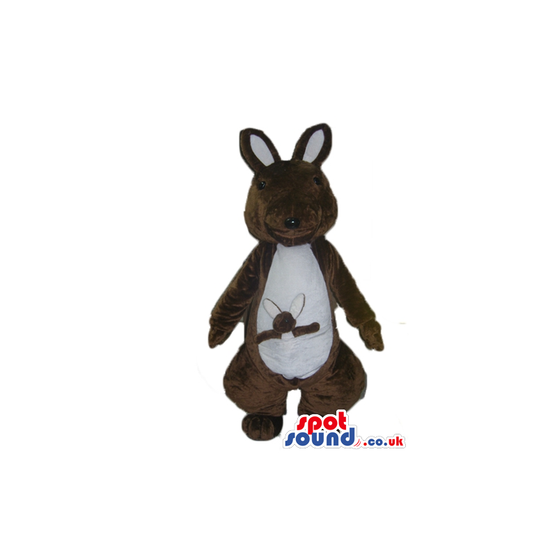 Brown kangaroo with a baby kangaroo in the pouch - Custom