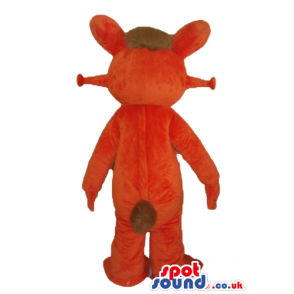 Red bear with huge eyes, black hair and red horns - Custom