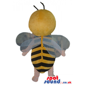 Yellow and black bee with grey wings - Custom Mascots