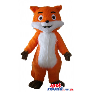 Smiling white and orange fox with black feet and hands - Custom