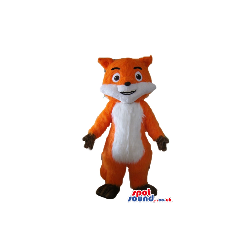 Smiling white and orange fox with black feet and hands - Custom