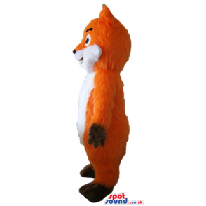 Smiling white and orange fox with black feet and hands - Custom