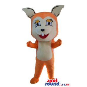 Orange and beige animal with big eyes and ears - Custom Mascots