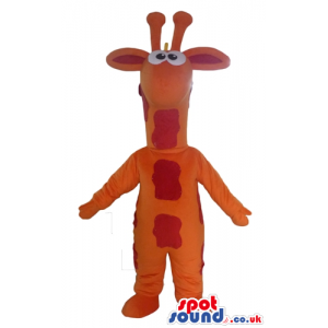 Orange and red giraffe - your mascot in a box! - Custom Mascots
