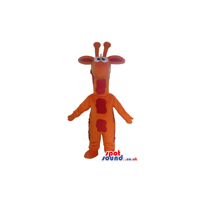 Orange and red giraffe - your mascot in a box! - Custom Mascots