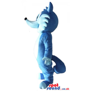 Blue and light-blue fox with big eyes - Custom Mascots
