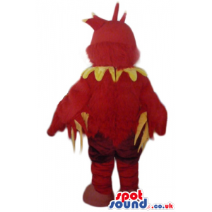 Red monster wearing a yellow collar - Custom Mascots