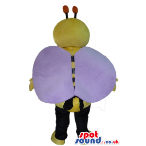 Bee with big eyes and purple wings - Custom Mascots