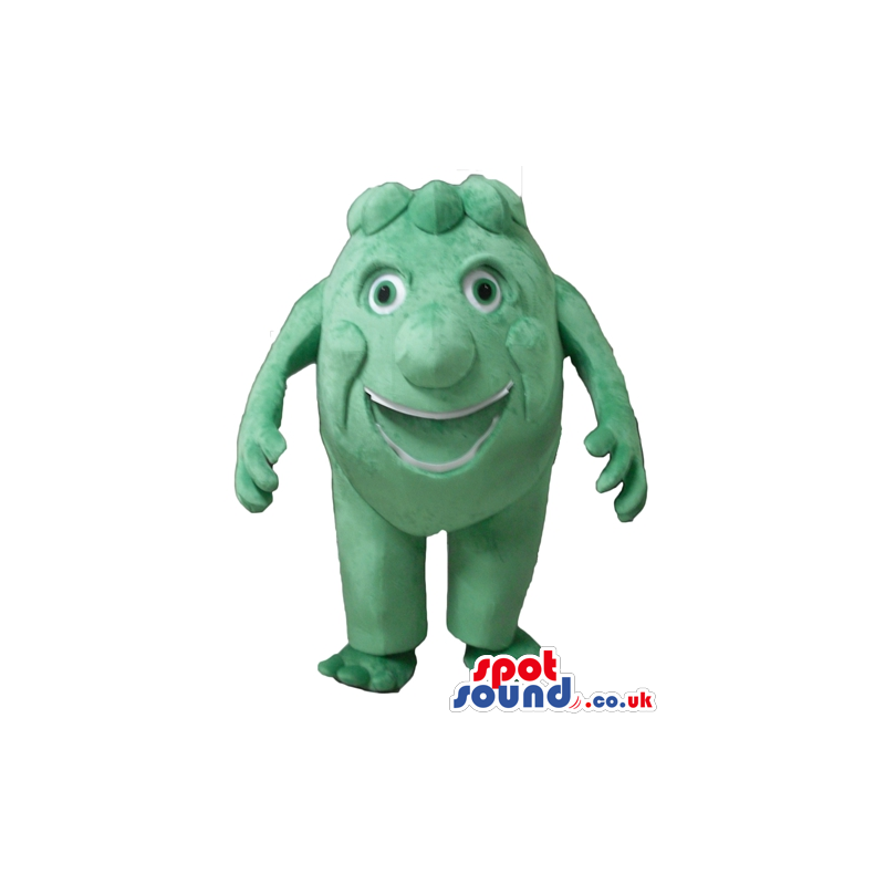 Green monster with long arms and large nose without body -