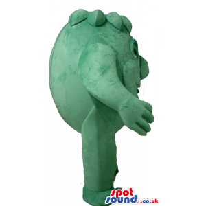 Green monster with long arms and large nose without body -