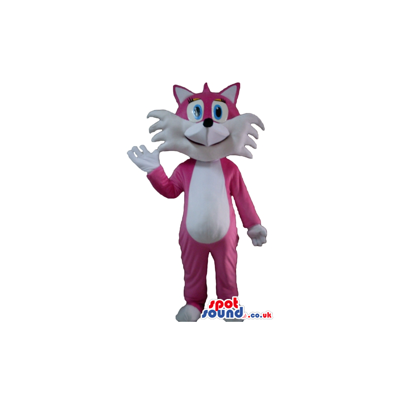 Pink and white fox - your mascot in a box! - Custom Mascots