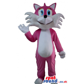 Pink and white fox - your mascot in a box! - Custom Mascots