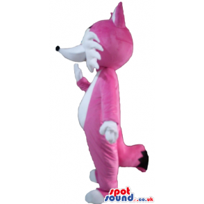 Pink and white fox - your mascot in a box! - Custom Mascots