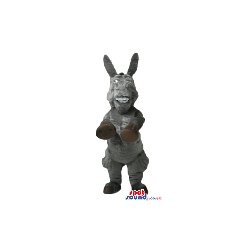 Smiling grey donkey - your mascot in a box! - Custom Mascots