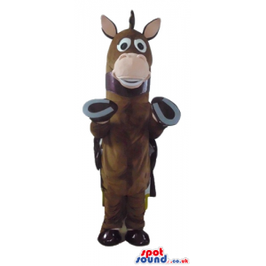 Brown horse with horseshoes - Custom Mascots