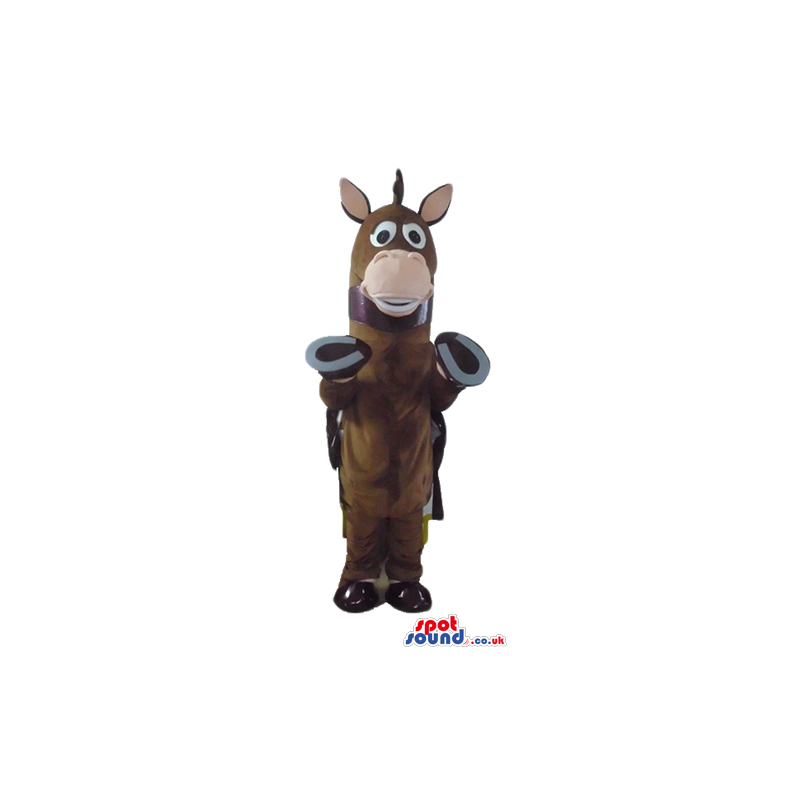 Brown horse with horseshoes - Custom Mascots