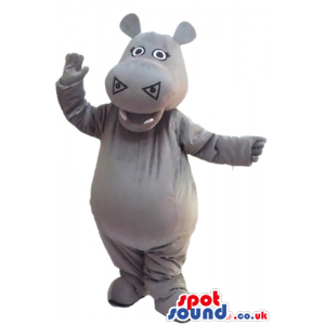 Smiling grey hippo - your mascot in a box! - Custom Mascots