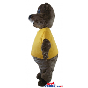 Brown beaver with a big tooth wearing a yellow t-shirt - Custom