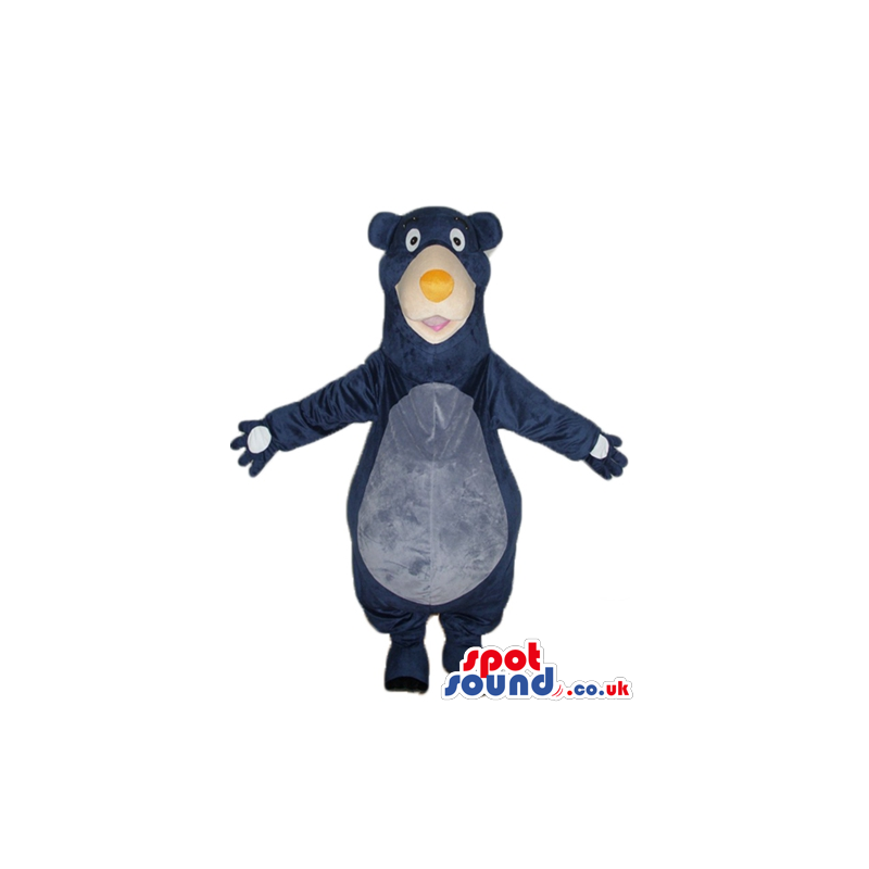 Blue and grey bear with a yellow nose - Custom Mascots