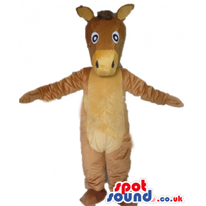 Brown donkey with small ears and big black eyes - Custom Mascots