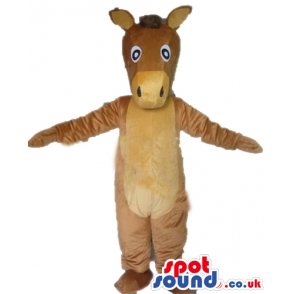 Brown donkey with small ears and big black eyes - Custom Mascots