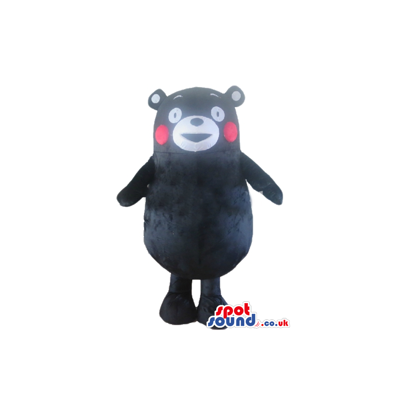 Black cat with white nose and red cheeks - Custom Mascots