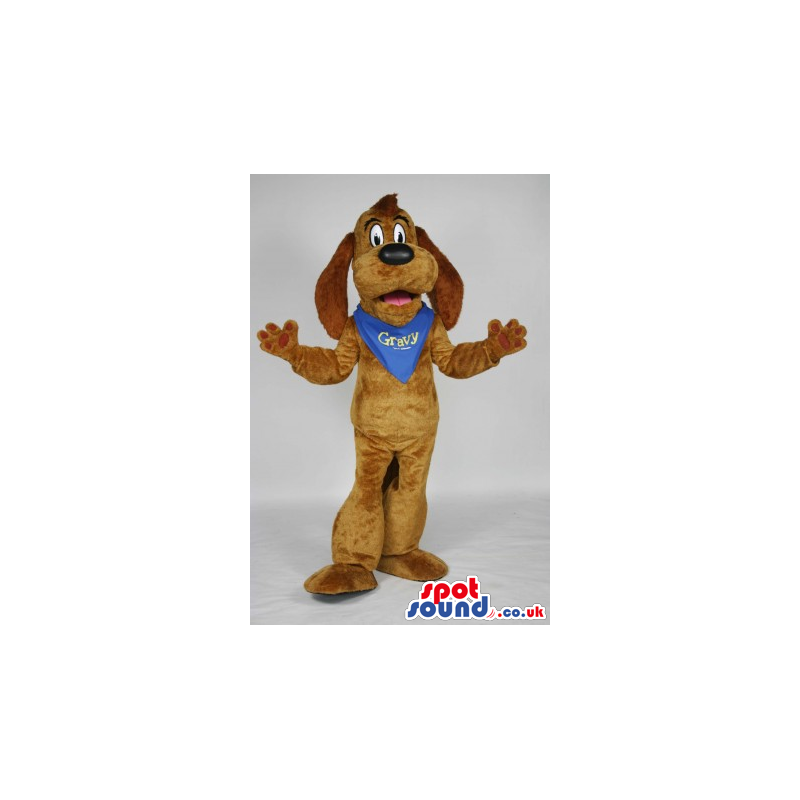 Big dog mascot, with cuddly velvet body and cute long ears -