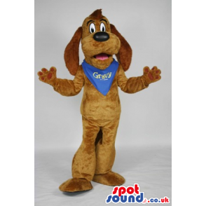Big dog mascot, with cuddly velvet body and cute long ears -