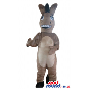Beige donkey with an open mouth showing his teeth - Custom