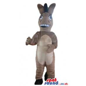 Beige donkey with an open mouth showing his teeth - Custom