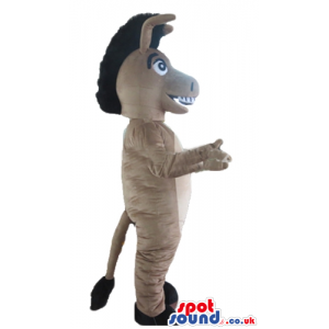 Beige donkey with an open mouth showing his teeth - Custom